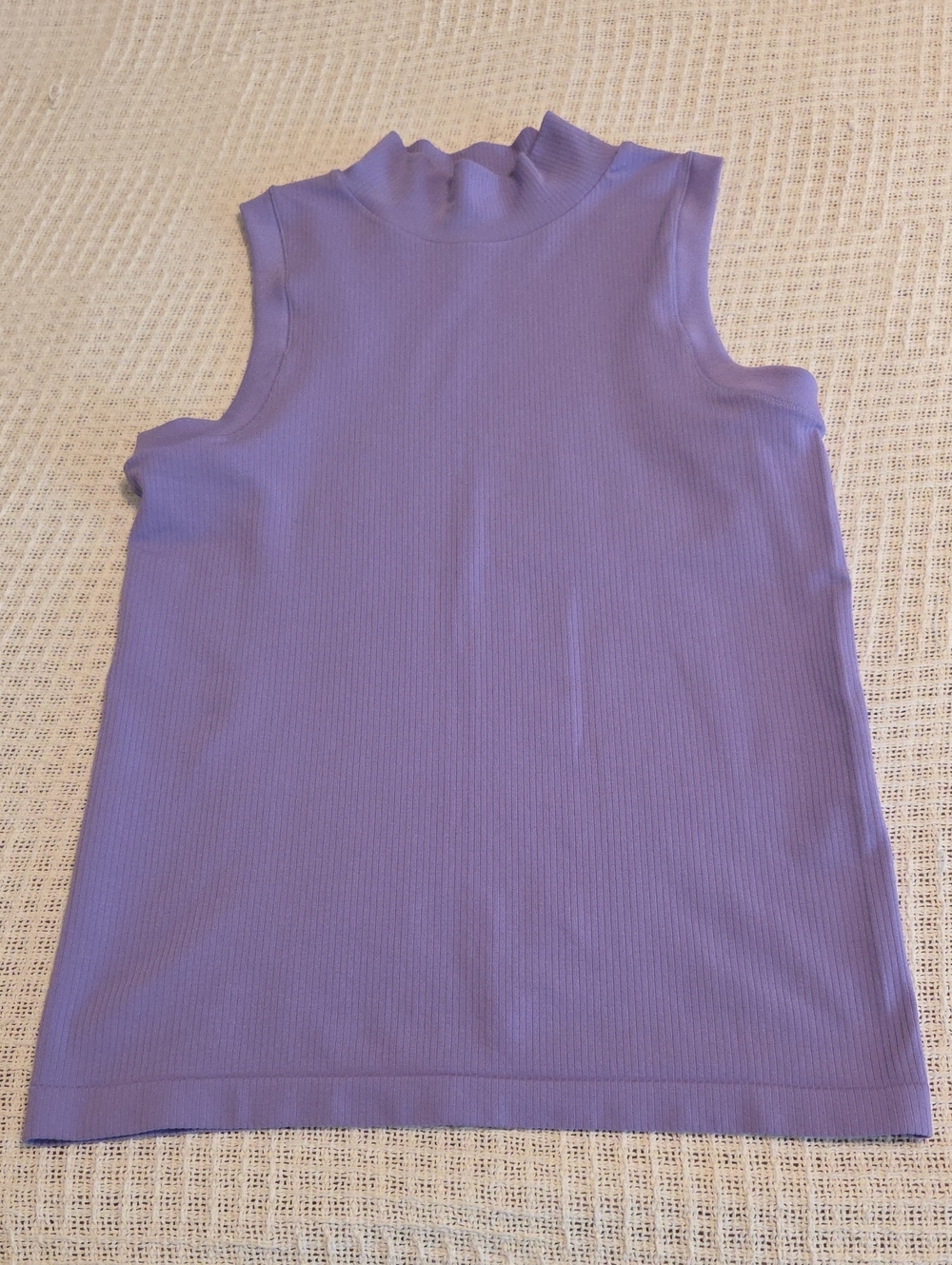 Athleta Ribbed Mock Neck Tank - Lavender Purple
